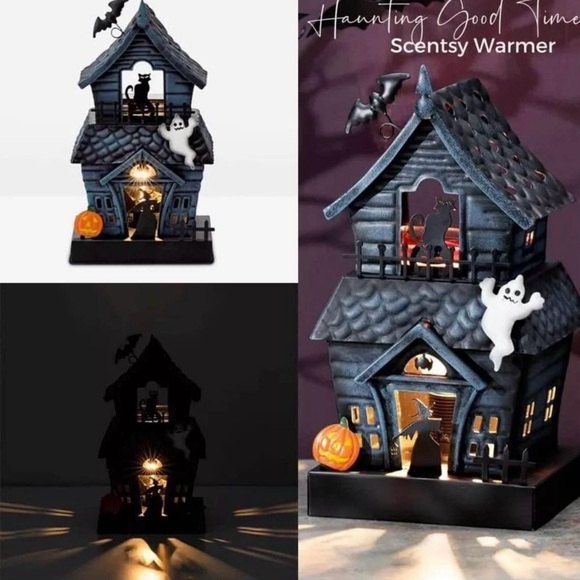 👻 SCENTSY Haunting Good Time Wax Candle Warmer Halloween Ghost Pumpkin Spooky - Picture 1 of 6